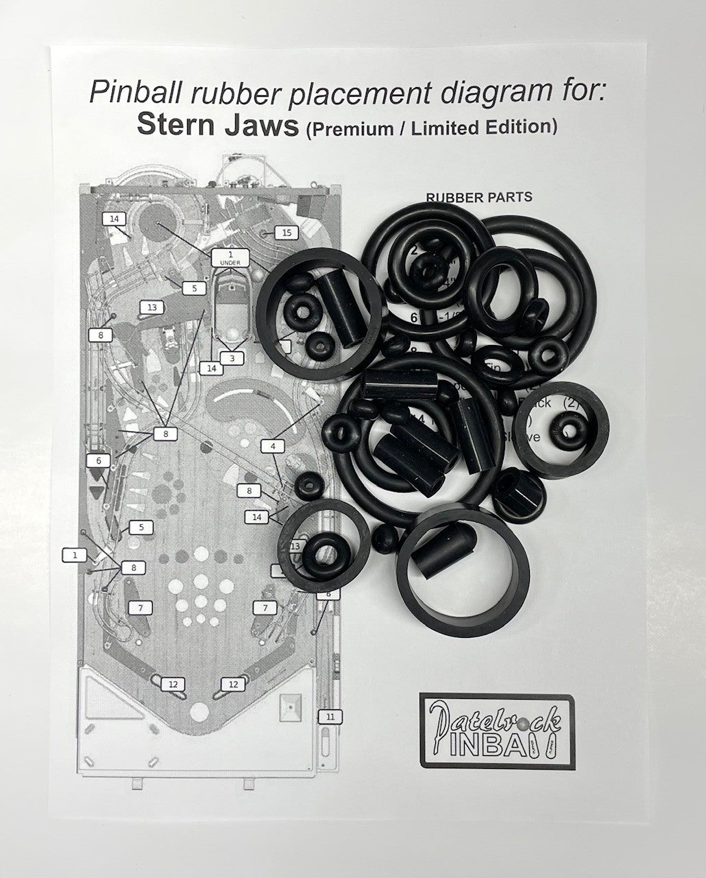 Stern Jaws | Premium | Limited Edition Pinball Machine Rubber Ring Kit