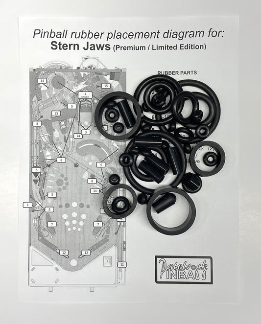 Stern Jaws | Premium | Limited Edition Pinball Machine Rubber Ring Kit