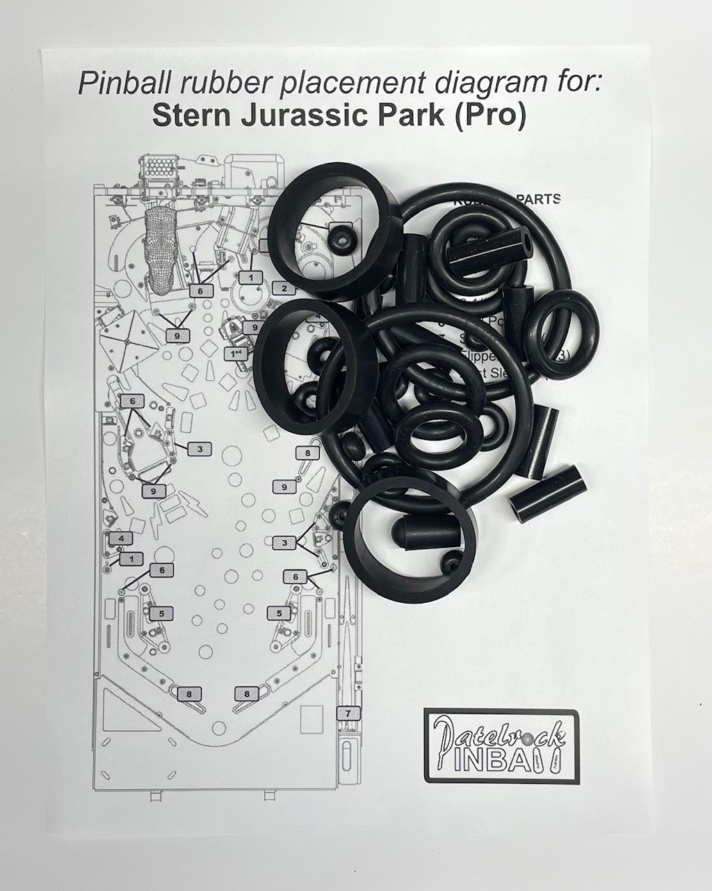 Stern Jurassic Park Pro Pinball Machine Rubber Ring Kit