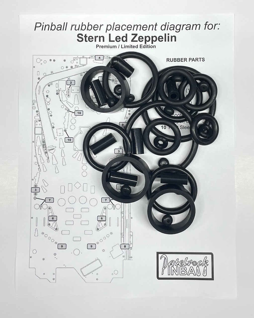 Stern Led Zeppelin Premium / Limited Edition Pinball Machine Rubber Ring Kit