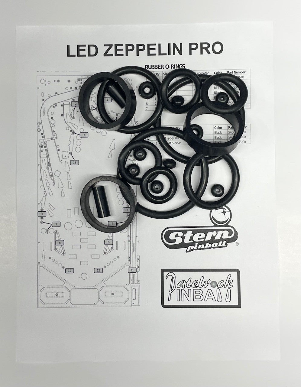 Stern Led Zeppelin Pro Pinball Machine Rubber Ring Kit