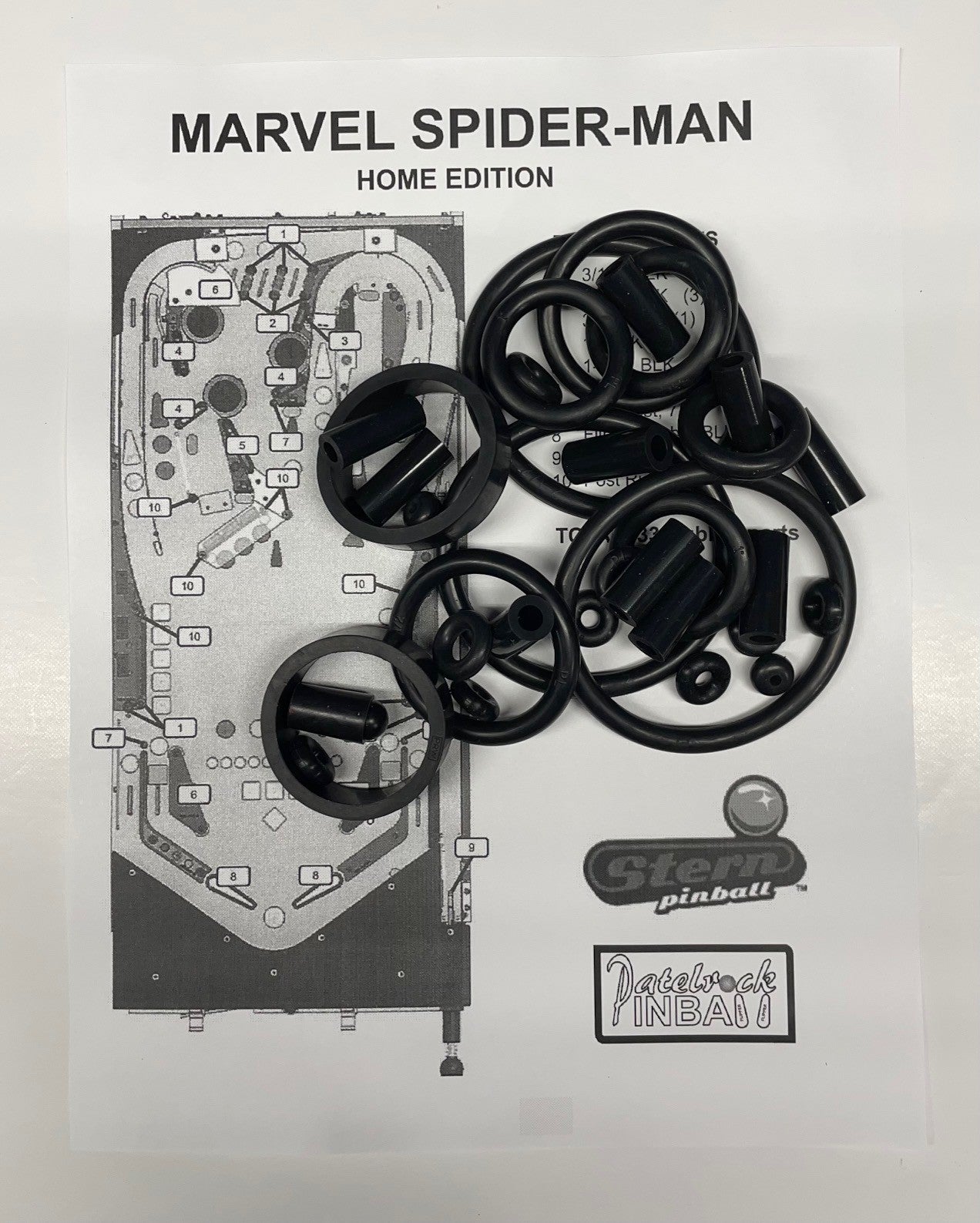 Stern Marvel Spider-Man | Home Edition Pinball Machine Rubber Ring Kit