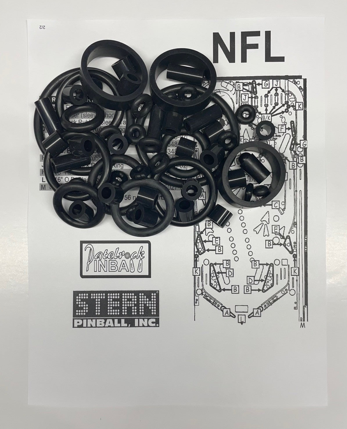 Stern NFL Pinball Machine Rubber Ring Kit
