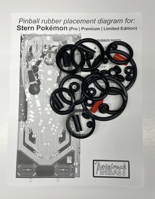 Stern Pokémon Pro | Premium |  Limited Edition Pinball Machine Rubber Ring Kit