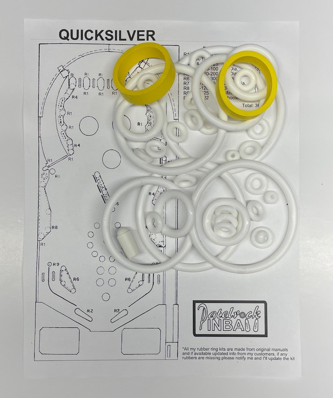 Stern Quicksilver Pinball Machine Rubber Ring Kit