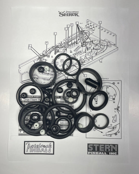 Stern Shrek Pinball Machine Rubber Ring Kit