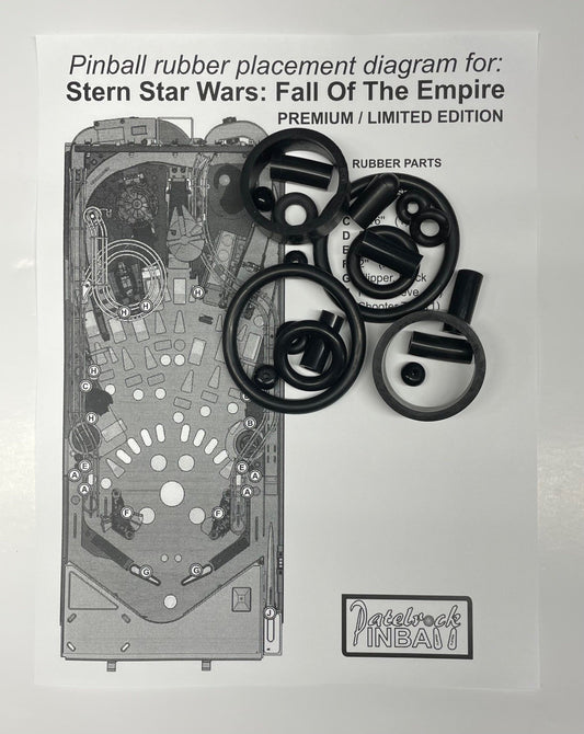 Stern Star Wars: Fall of the Empire | Premium |  Limited Edition Pinball Machine Rubber Ring Kit