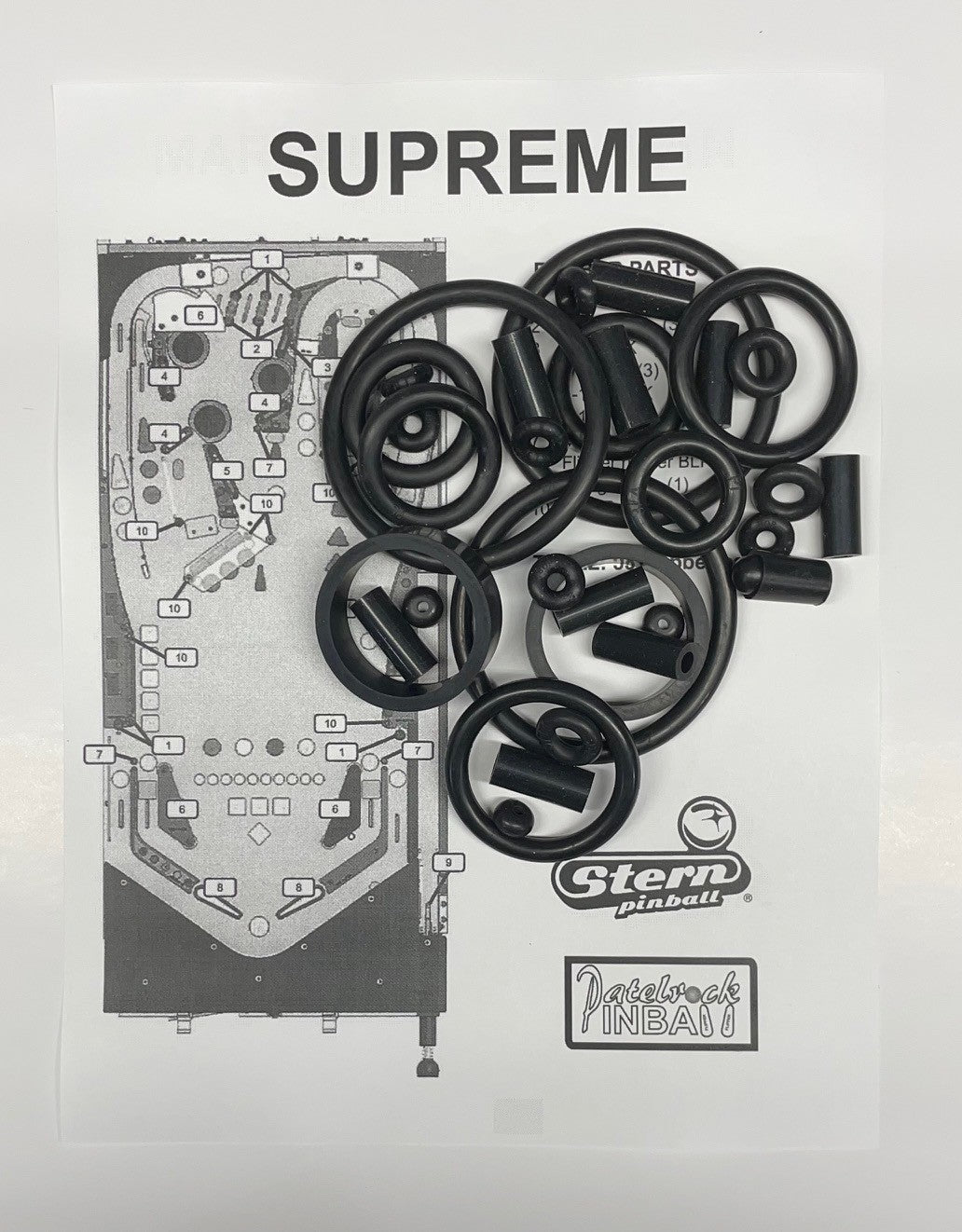 Stern Supreme Pinball Machine Rubber Ring Kit