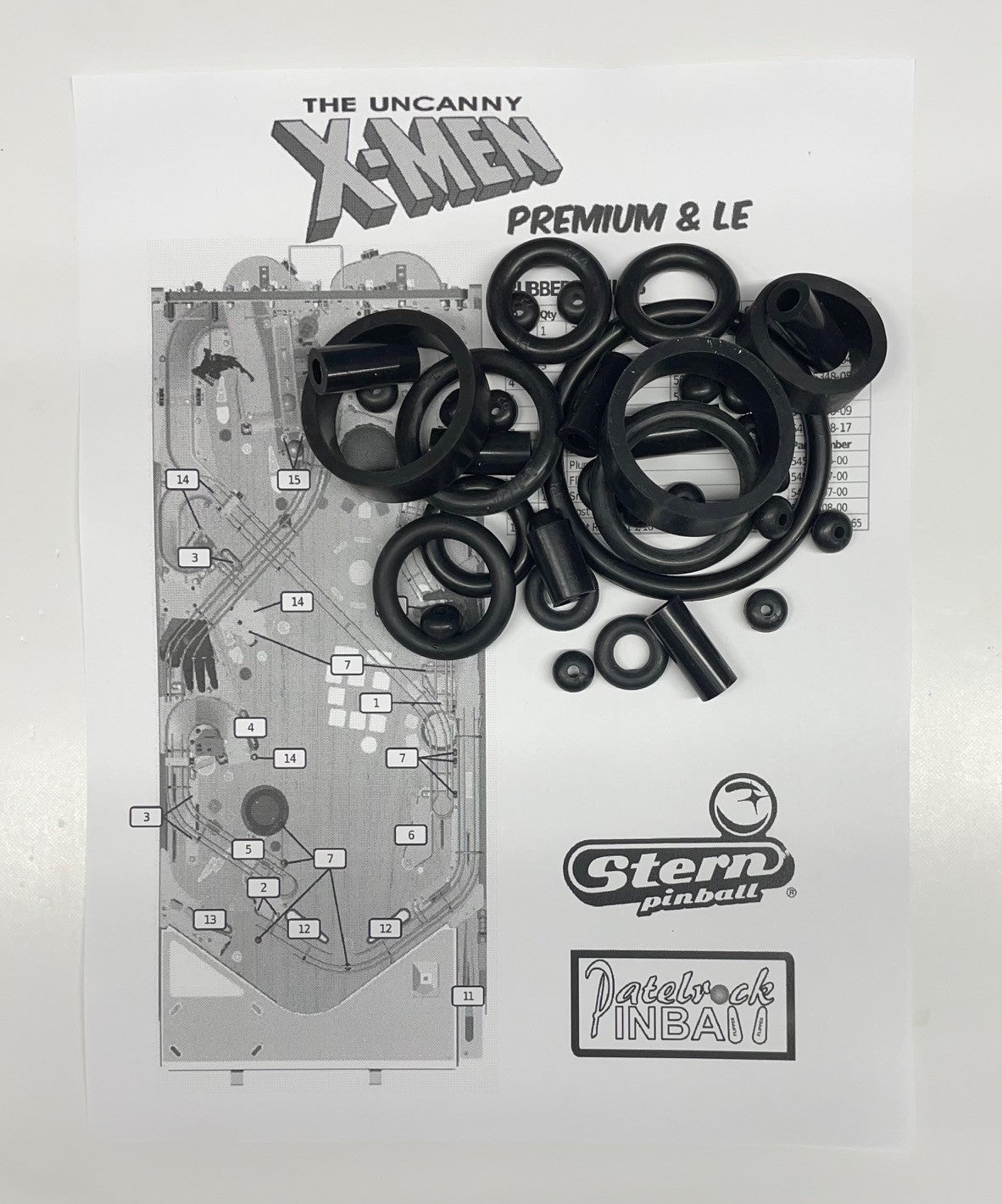 Stern The Uncanny X-Men Premium | Limited Edition Pinball Machine Rubber Ring Kit