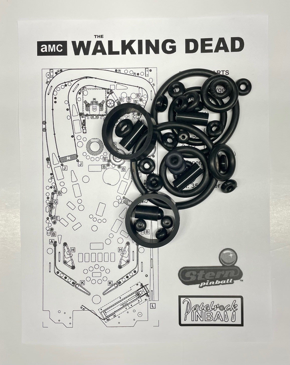 Stern The Walking Dead Pro | Premium | Limited Edition Pinball Machine Rubber Ring Kit