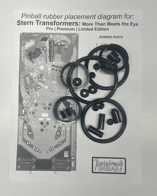 Stern Transformers: More Than Meets of the Eye Pro | Premium | Limited Edition Pinball Machine Rubber Ring Kit
