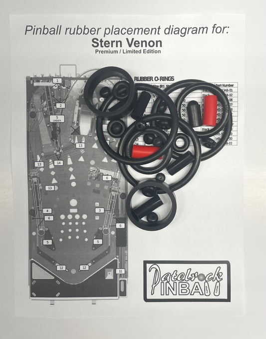 Stern Venom Premium / Limited Edition Pinball Machine Rubber Ring Kit