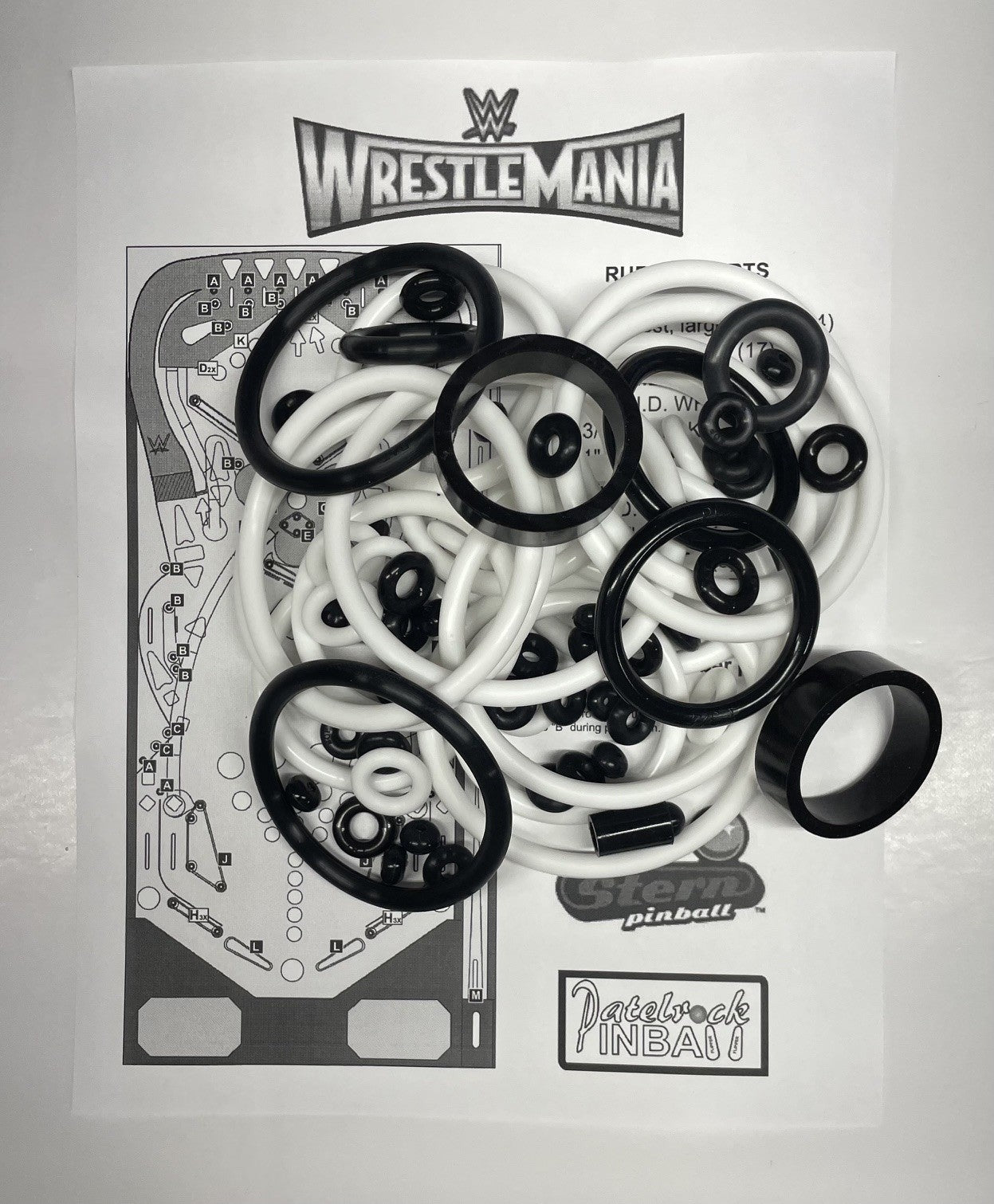 Stern WWE Wrestlemania Pinball Machine Rubber Ring Kit
