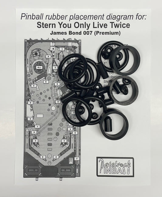 Stern You Only Live Twice | James Bond 007 | Premium Pinball Machine Rubber Ring Kit