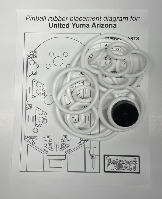 United Yuma Arizona Pinball Machine Rubber Ring Kit