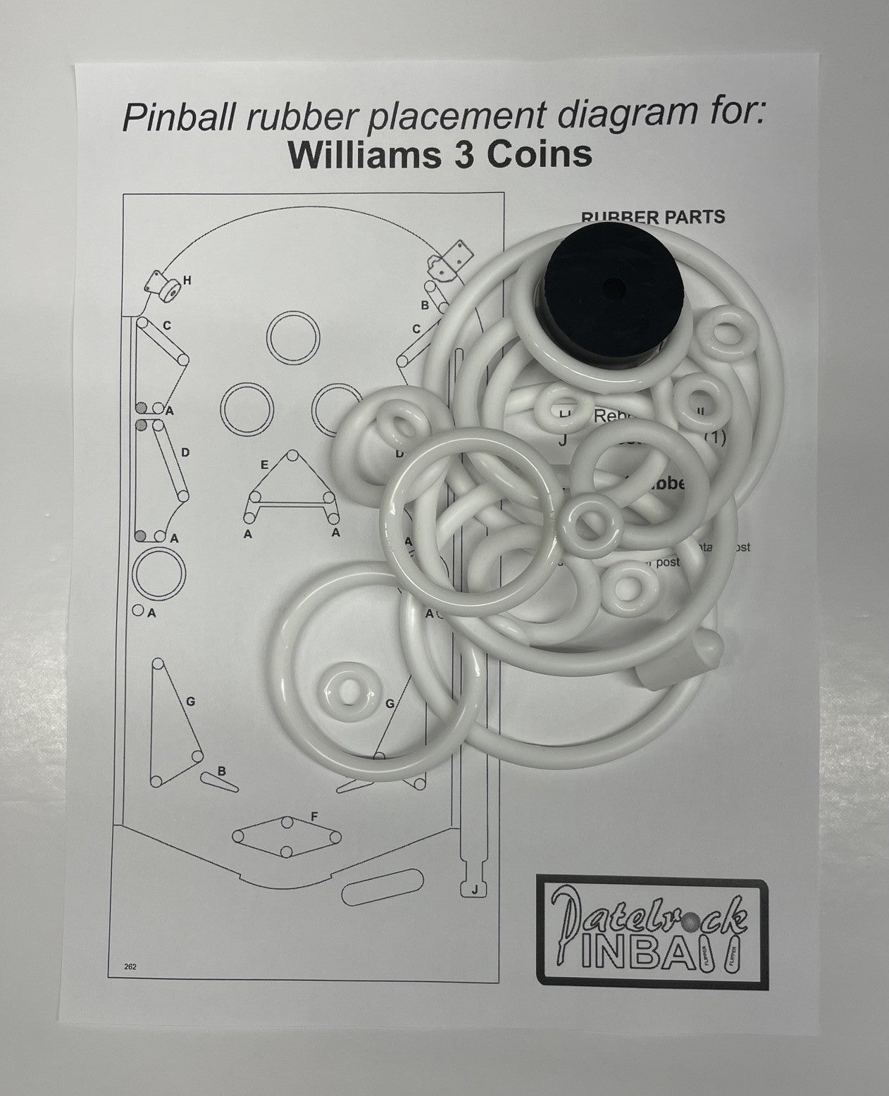 Williams 3 Coins Pinball Machine Rubber Ring Kit