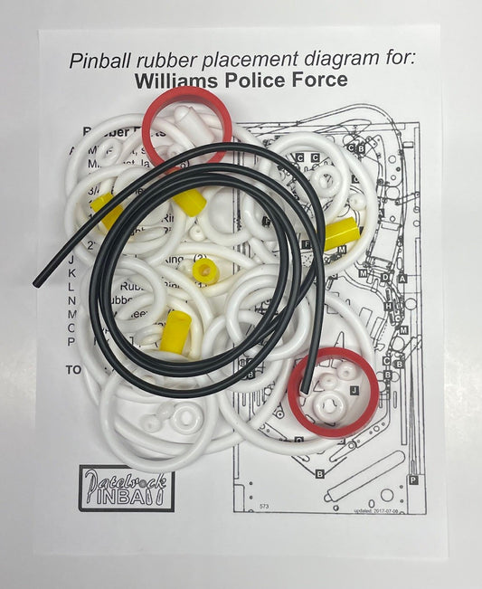 Williams Police Force Pinball Machine Rubber Ring Kit