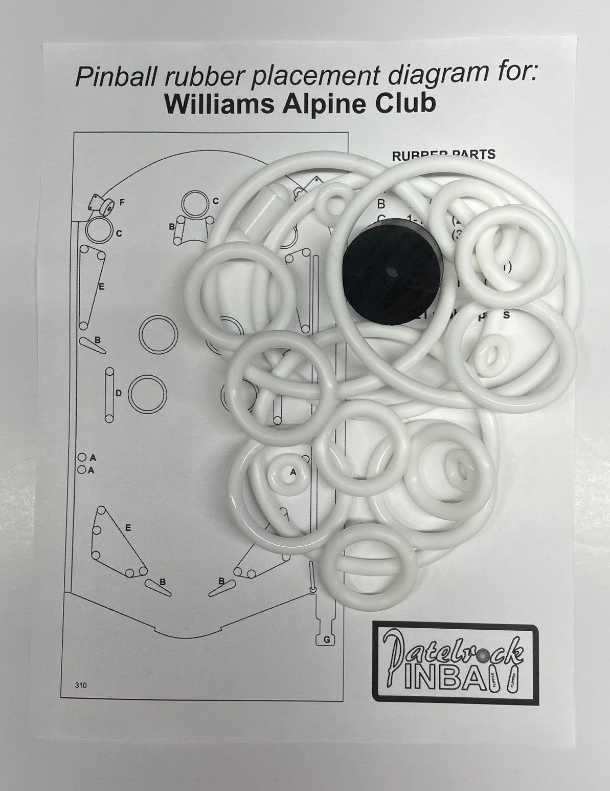 Williams Alpine Club Pinball Machine Rubber Ring Kit