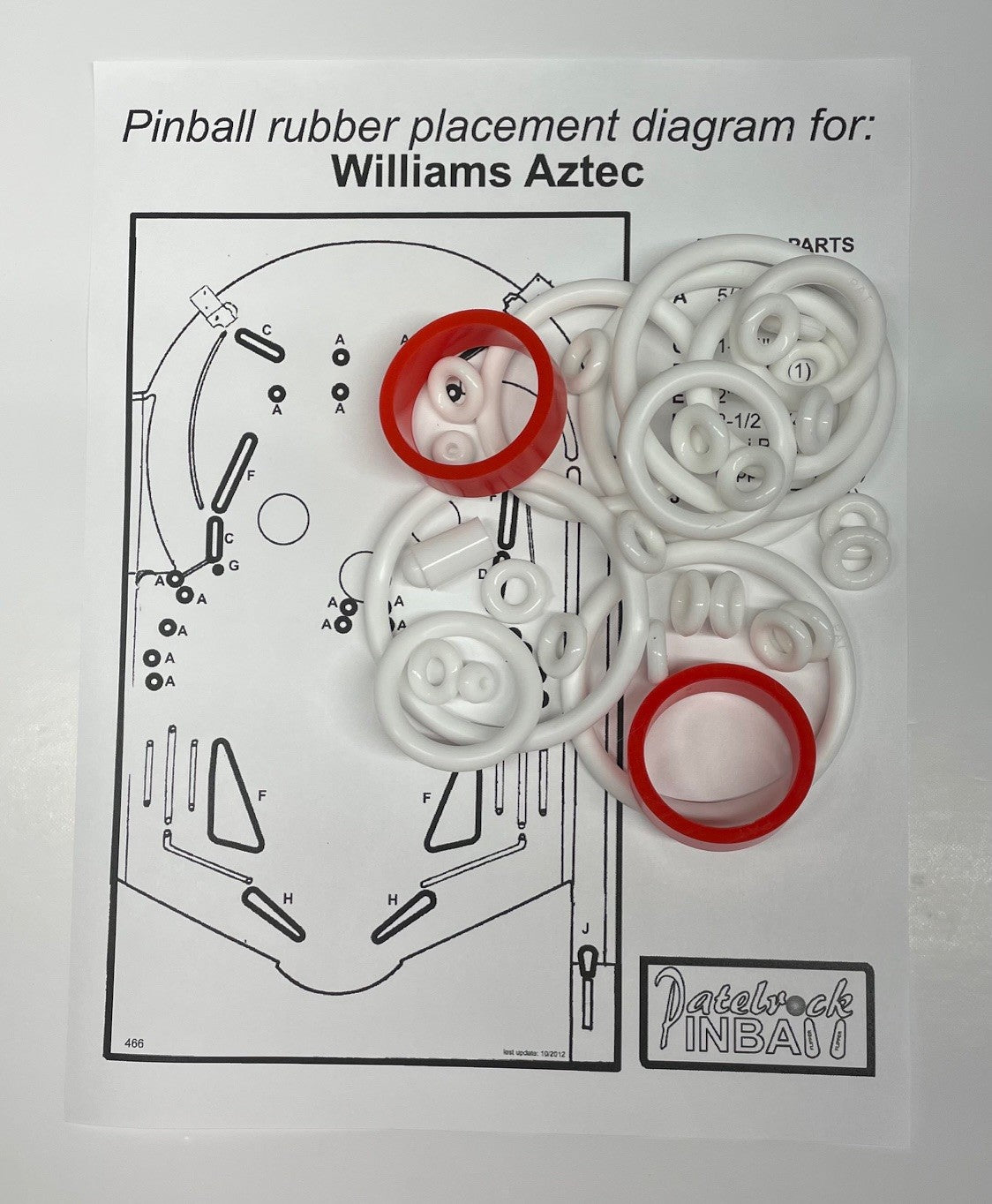 Williams Aztec Pinball Machine Rubber Ring Kit