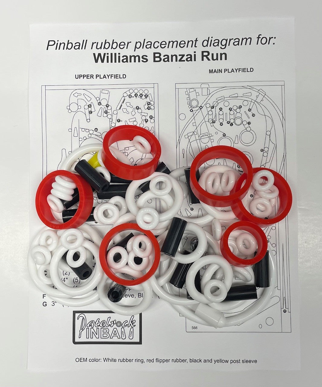 Williams Banzai Run Pinball Machine Rubber Ring Kit