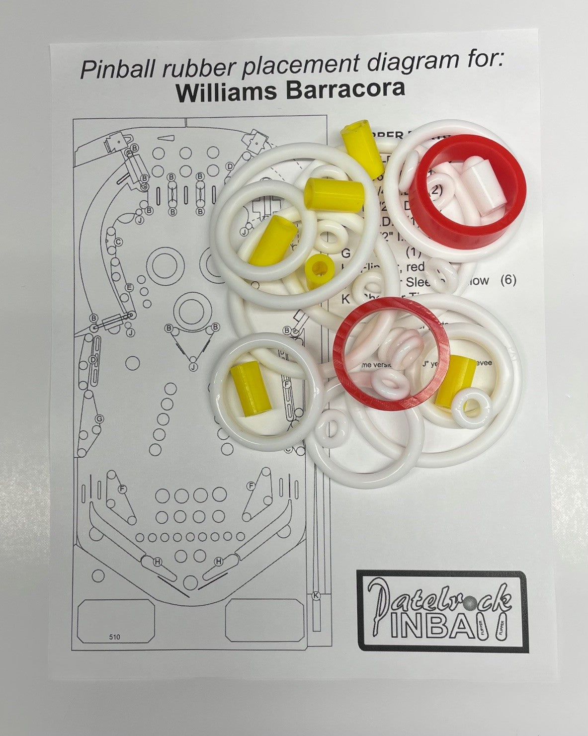 Williams Barracora Pinball Machine Maintenance Tune Up Kit