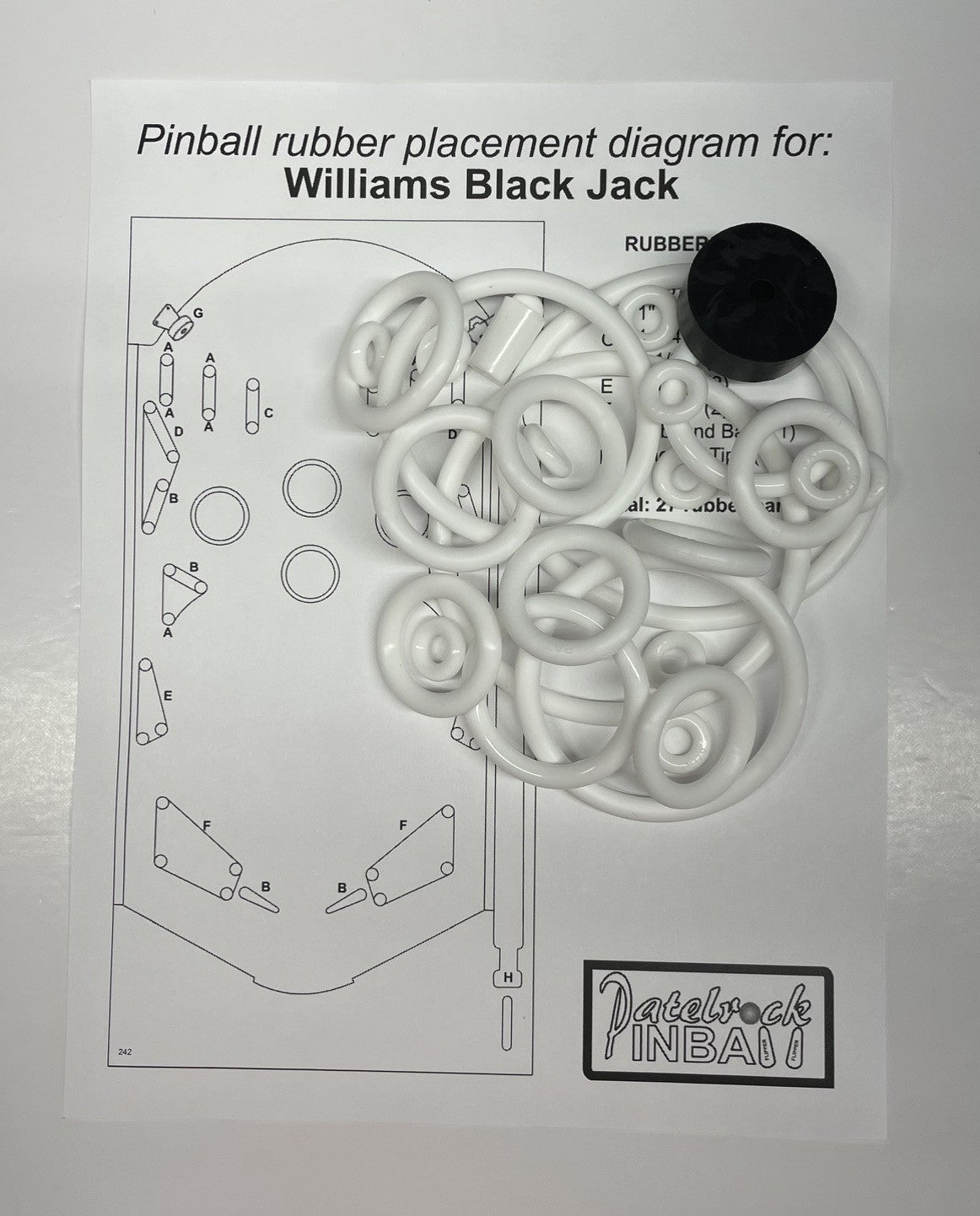 Williams Black Jack Pinball Machine Rubber Ring Kit