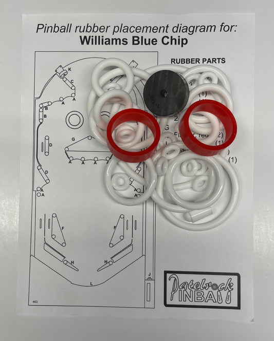 Williams Blue Chip Pinball Machine Rubber Ring Kit