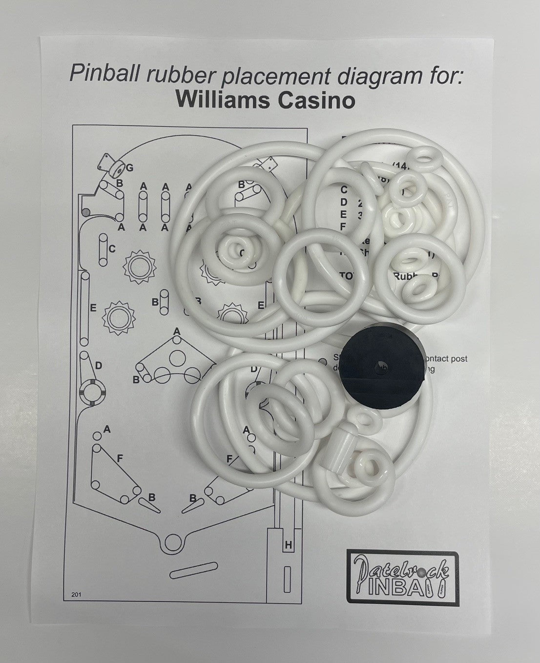 Williams Casino Pinball Machine Rubber Ring Kit
