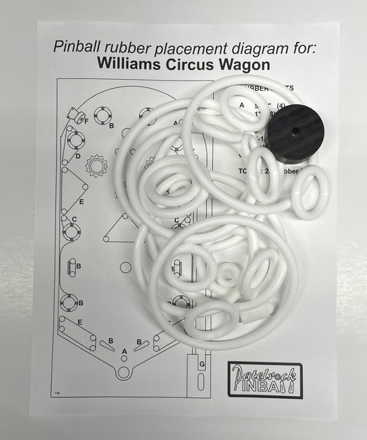 Williams Circus Wagon Pinball Machine Rubber Ring Kit