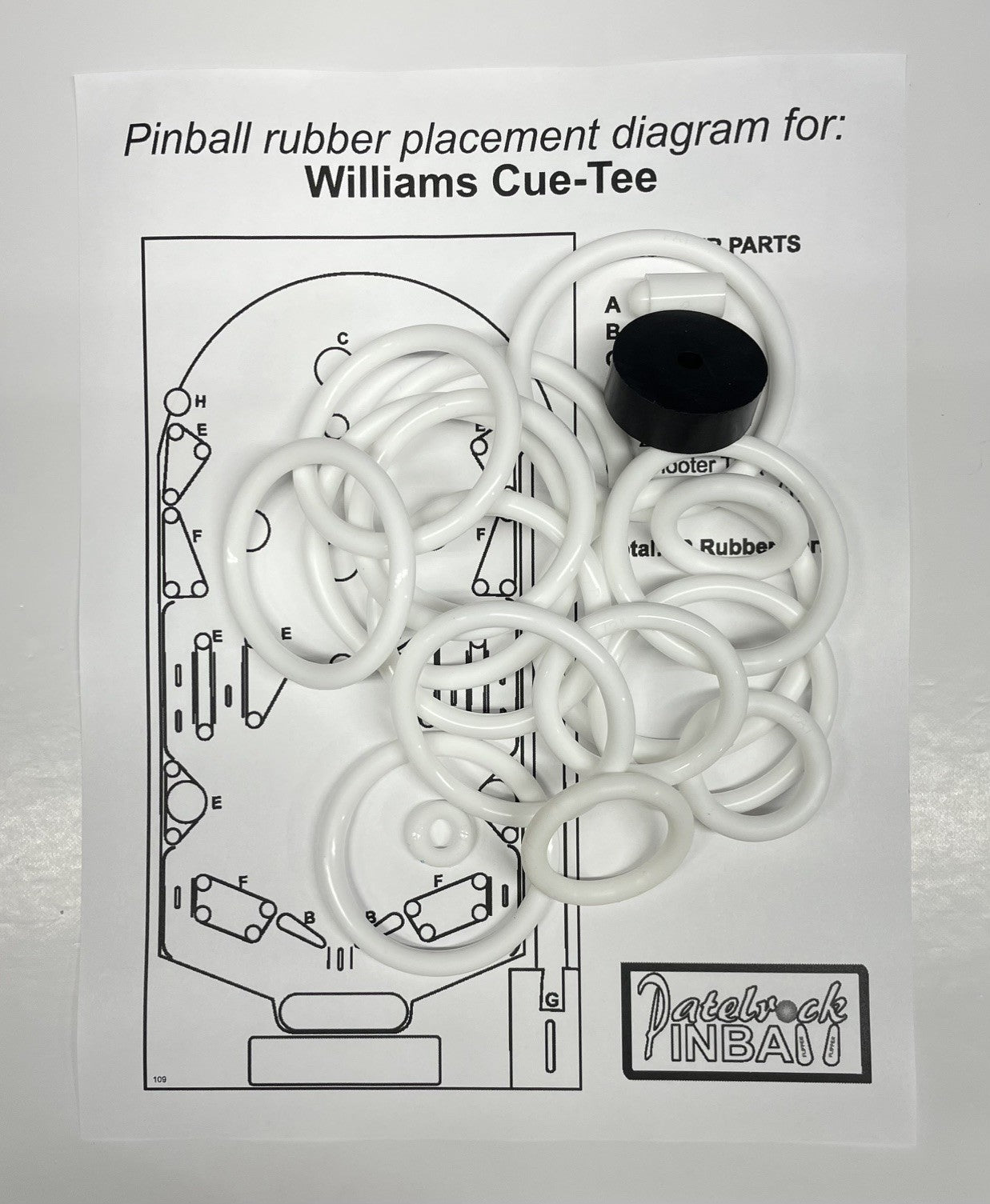Williams Cue Tee Pinball Machine Rubber Ring Kit
