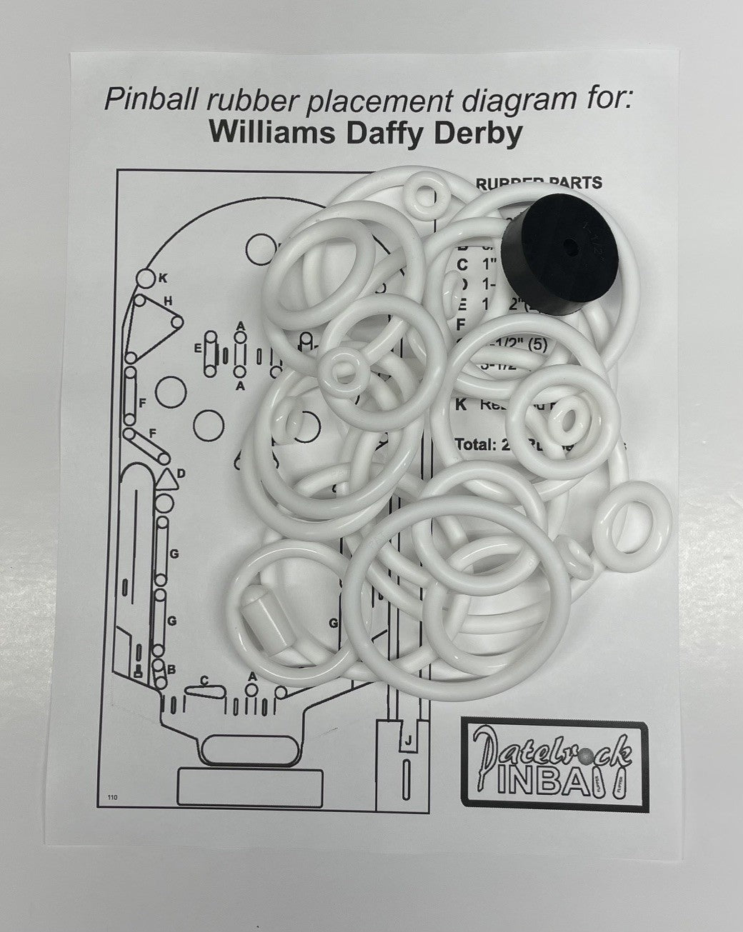Williams Daffy Derby Pinball Machine Rubber Ring Kit