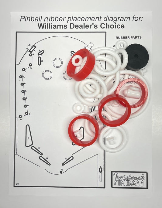 Williams Dealear's Choice Pinball Machine Rubber Ring Kit