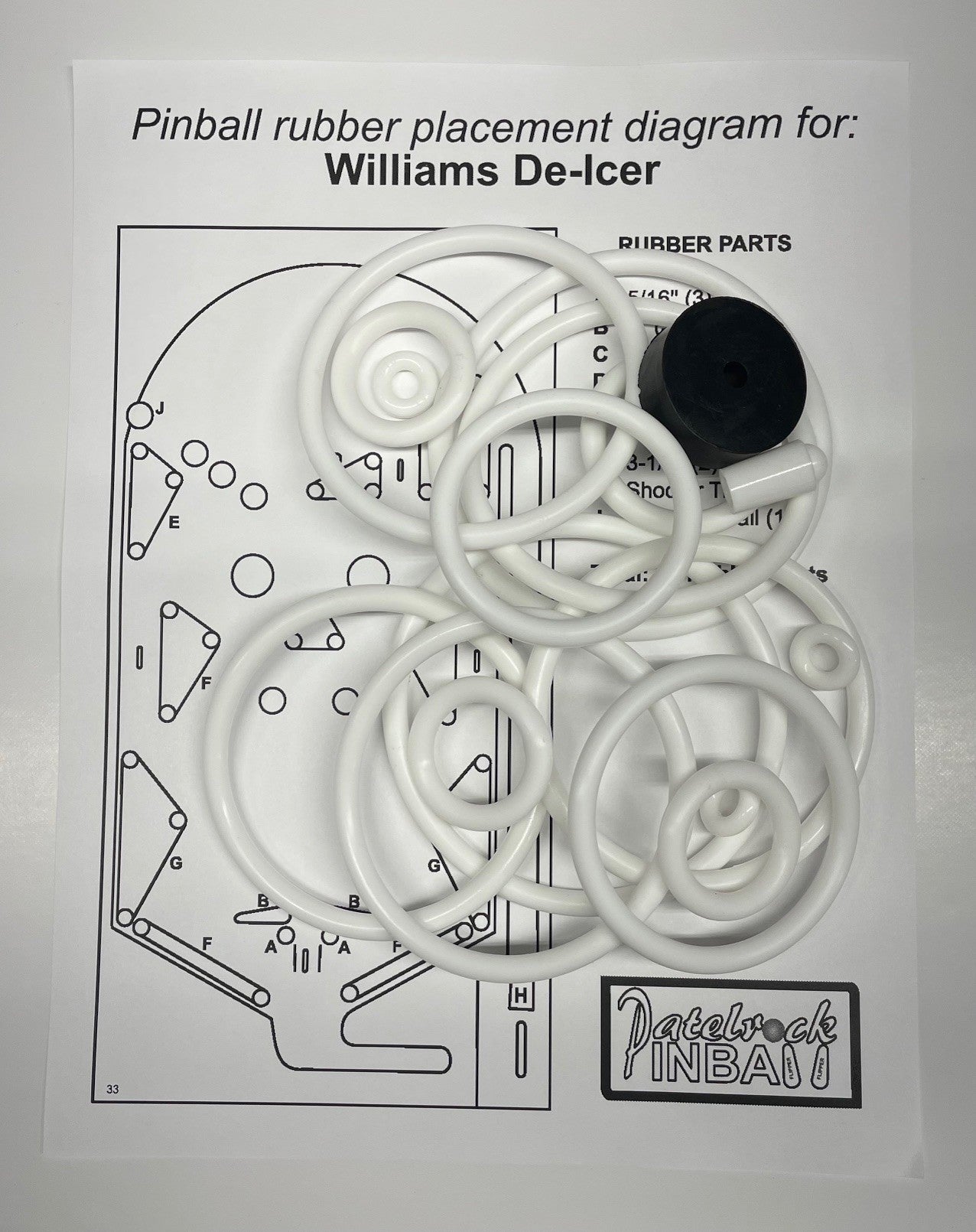 Williams De-Icer Pinball Machine Rubber Ring Kit