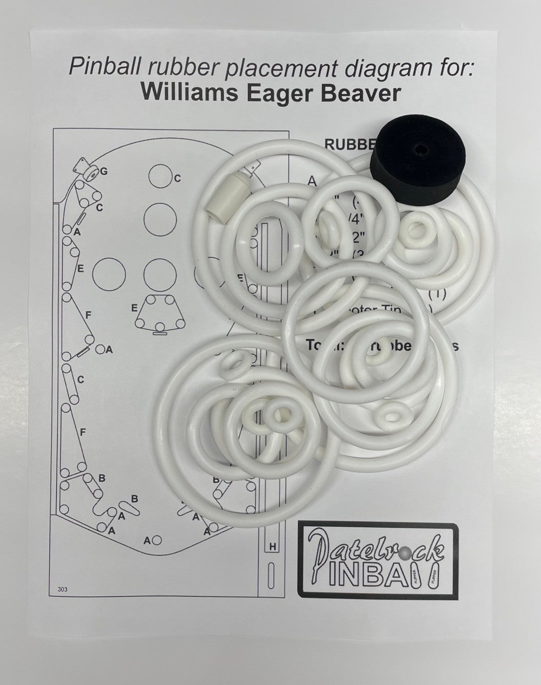 Williams Eager Beaver Pinball Machine Rubber Ring Kit