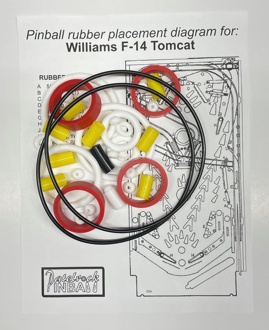 Williams F-14 Tomcat Pinball Machine Rubber Ring Kit