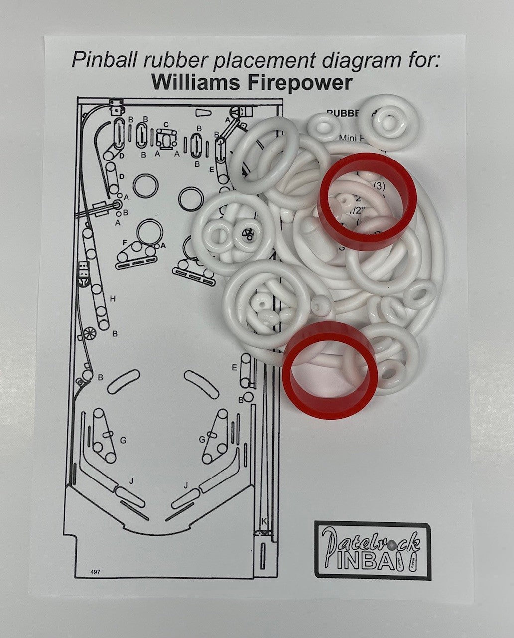 Williams Firepower Pinball Machine Rubber Ring Kit