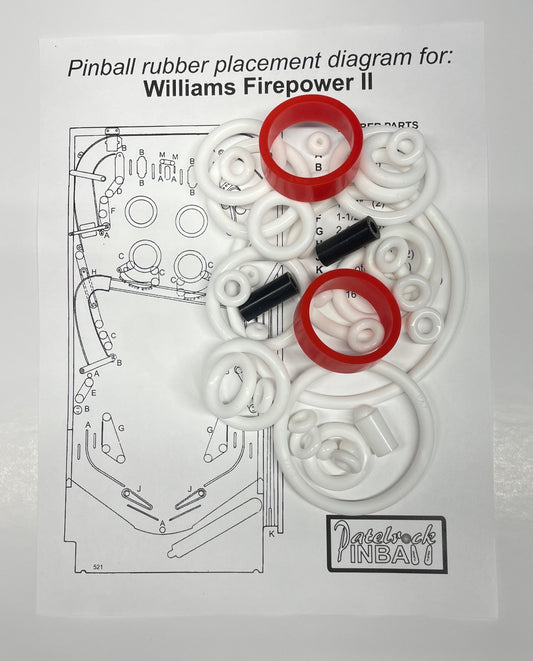 Williams Firepower II Pinball Machine Rubber Ring Kit