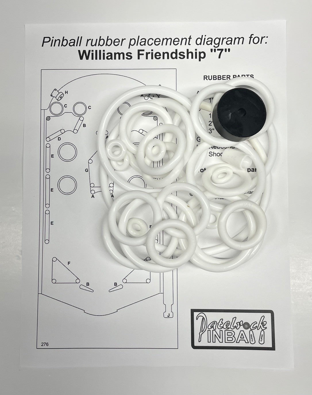Williams Friendship 7 Pinball Machine Rubber Ring Kit