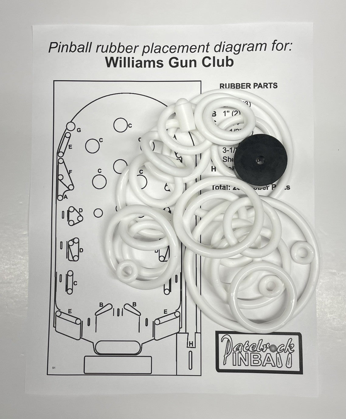 Williams Gun Club Pinball Machine Rubber Ring Kit