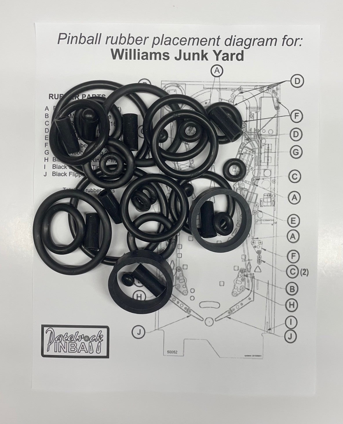 Williams Junk Yard Pinball Machine Rubber Ring Kit