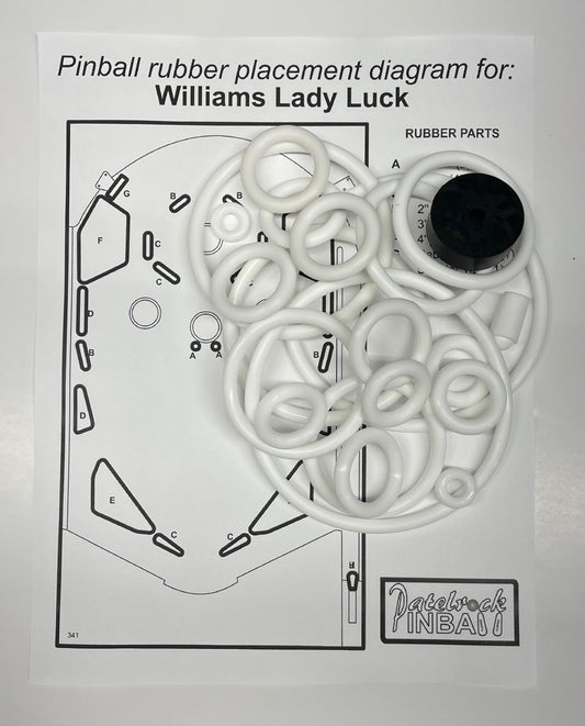 Williams Lady Luck Pinball Machine Rubber Ring Kit