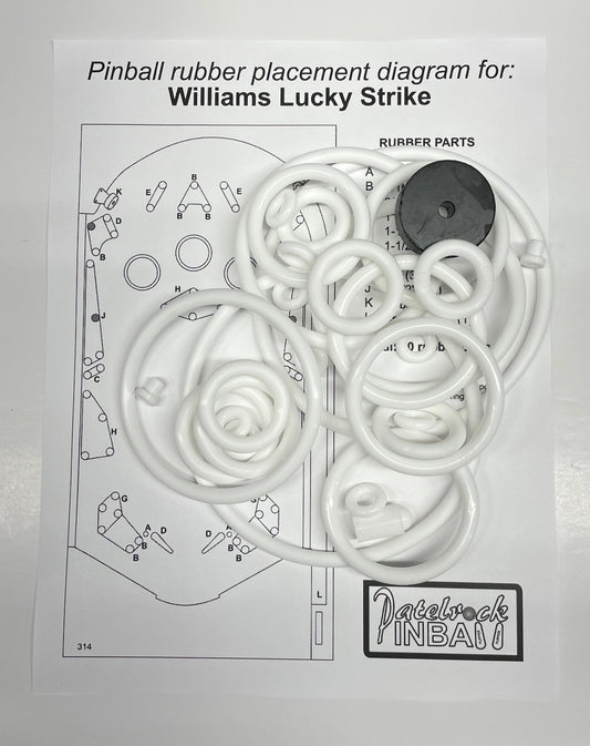 Williams Lucky Strike Pinball Machine Rubber Ring Kit