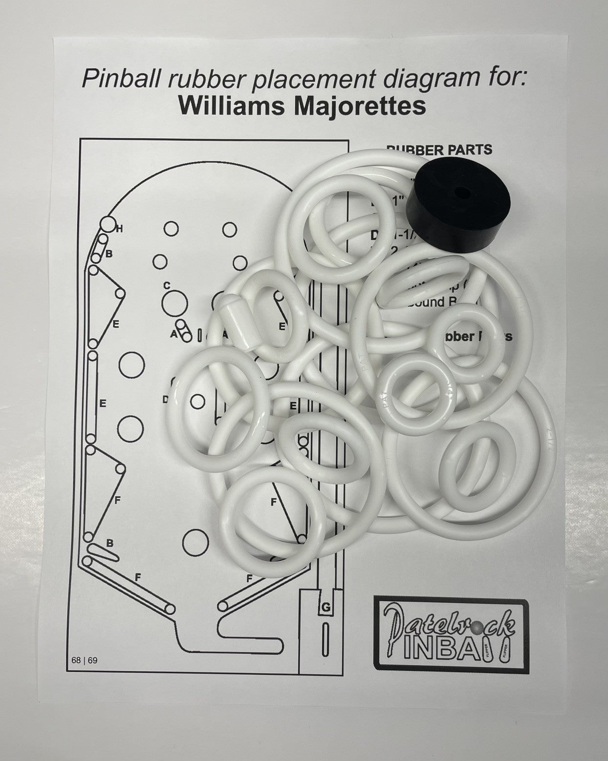 Williams Majorettes Pinball Machine Rubber Ring Kit