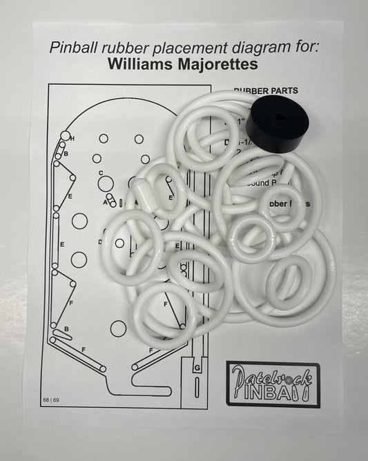 Williams Majorettes Pinball Machine Rubber Ring Kit