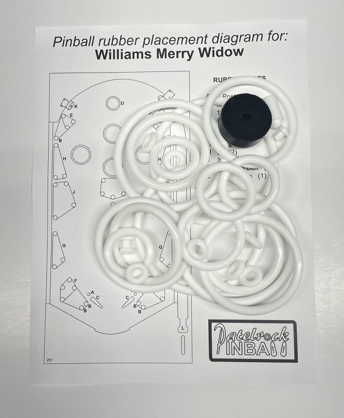 Williams Merry Widow Pinball Machine Rubber Ring Kit