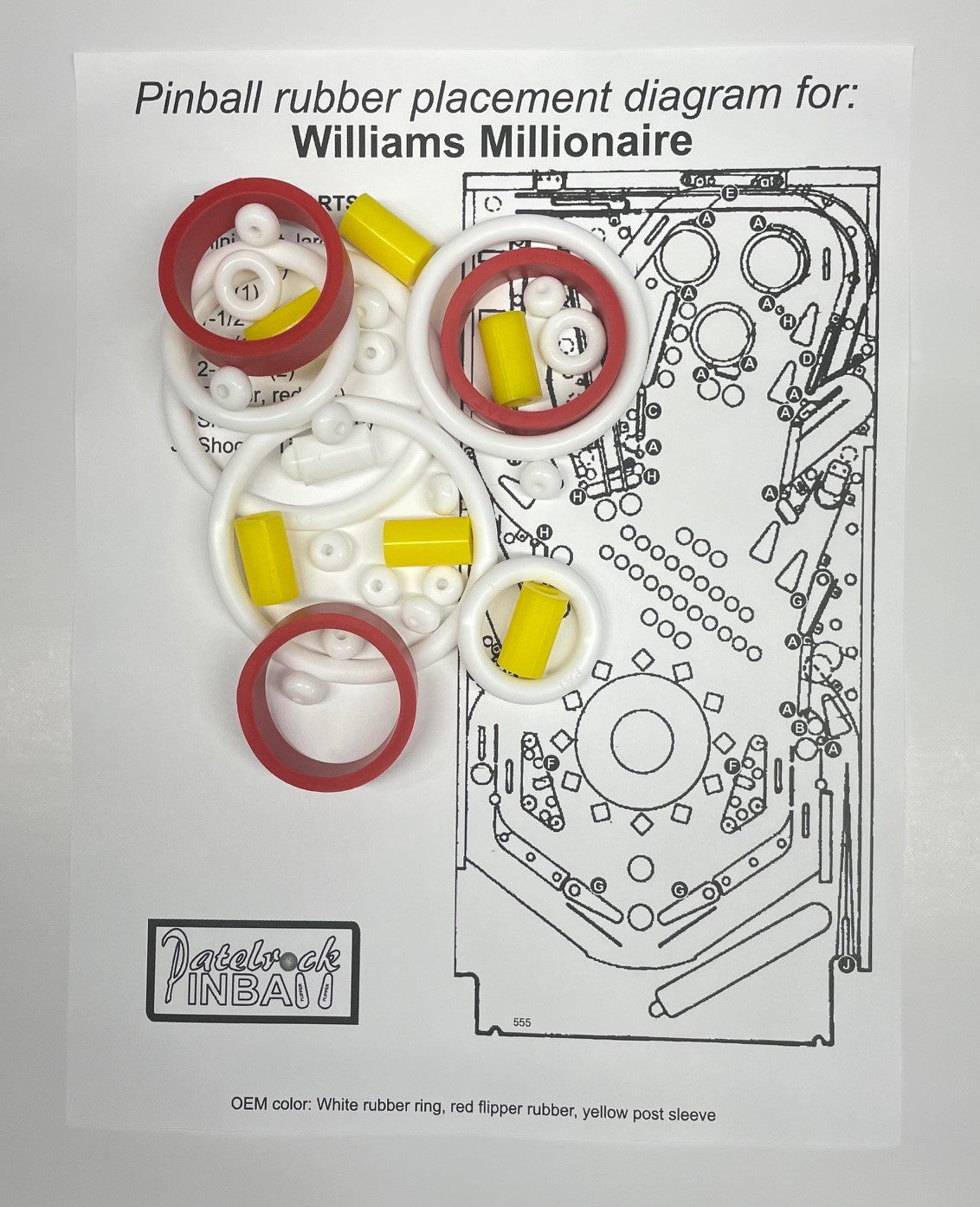 Williams Millionaire Pinball Machine Rubber Ring Kit