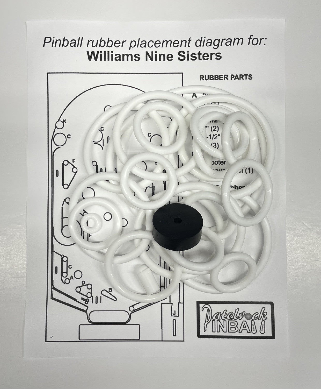Williams Nine Sisters Pinball Machine Rubber Ring Kit
