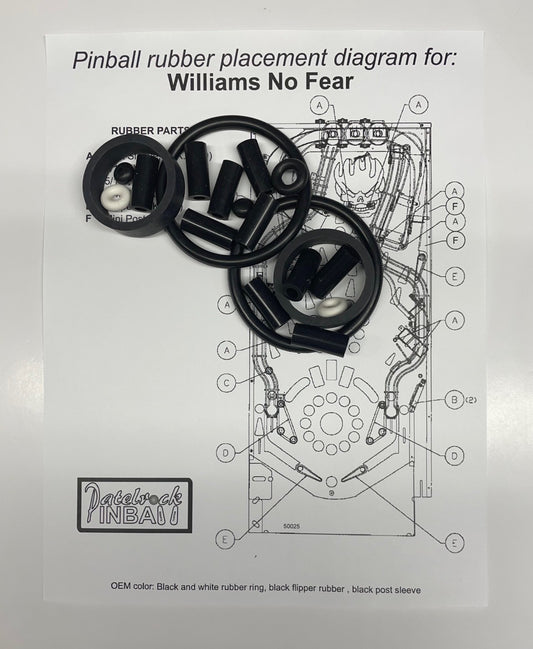 Williams No Fear: Dangerous Sports Pinball Machine Rubber Ring Kit