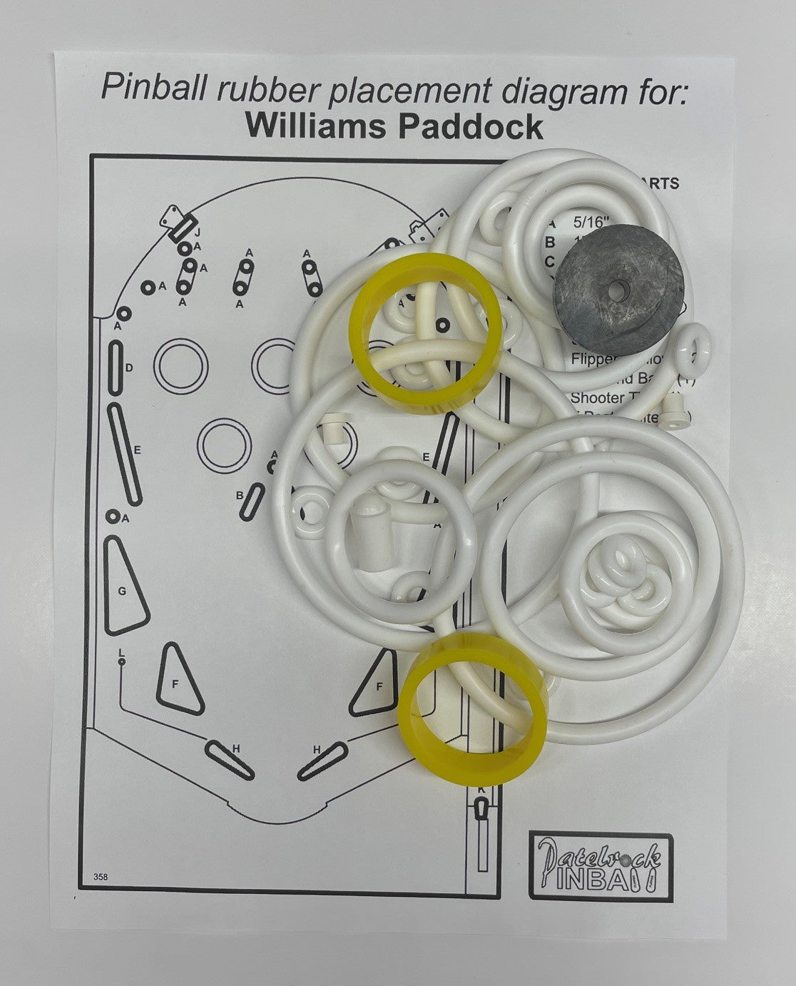 Williams Paddock Pinball Machine Rubber Ring Kit