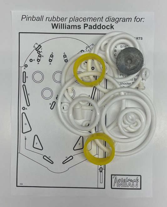 Williams Paddock Pinball Machine Rubber Ring Kit